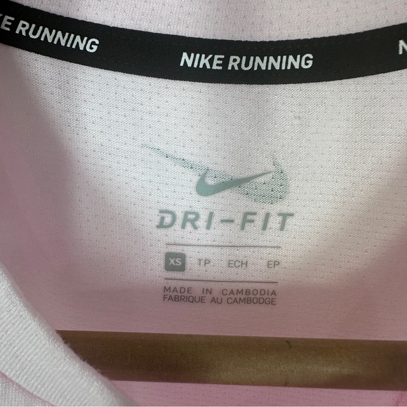 Nike Running Pink Racerback Tank Top Size XS Floral Logo - Picture 2 of 5